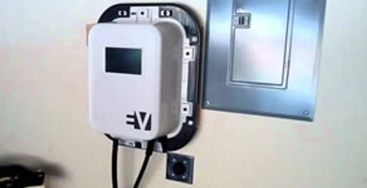 Electric car charger installation with wall-mounted EV charging station in Staten Island, NY
