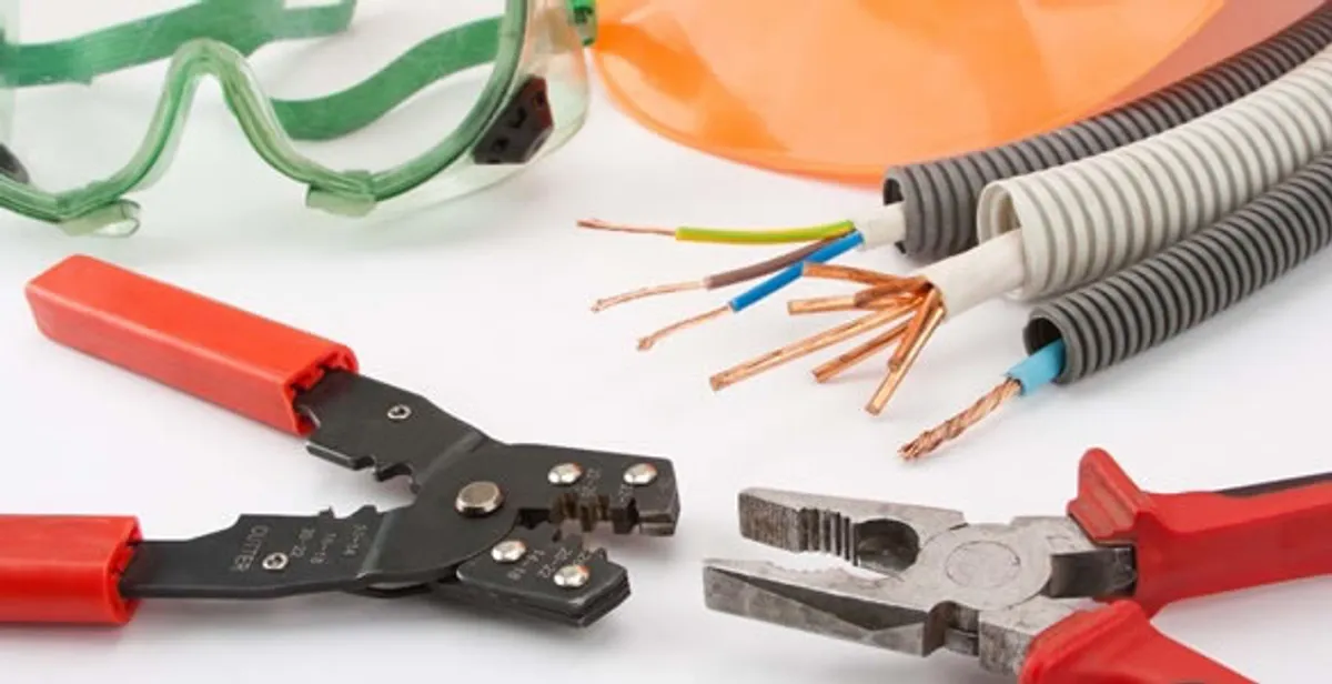 Electrical wiring repair with professional tools and safety equipment in Linden, NJ