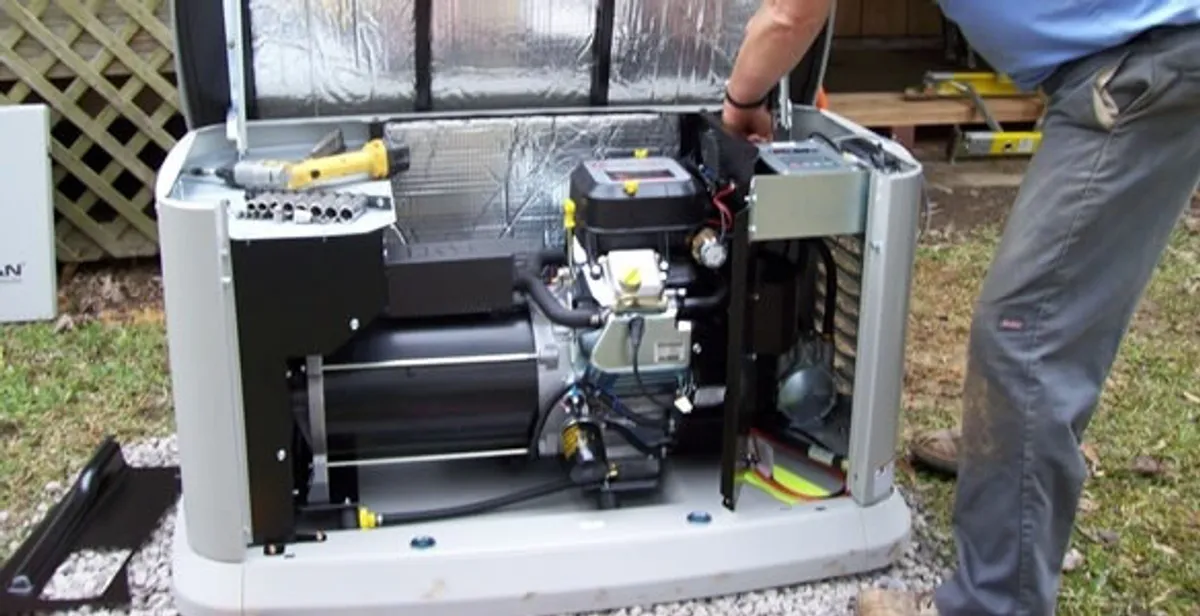 generator installation service showing technician connecting and configuring generator components in Staten Island, NY